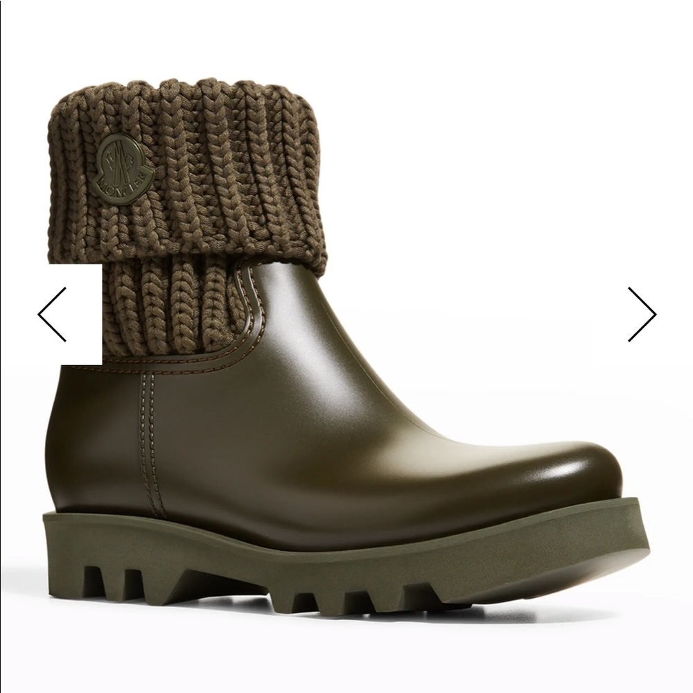 Moncler Ginette Knit Waterproof Rain Boots